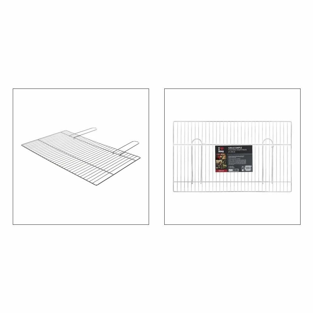 I LOVE BBQ - Grilles de Cuisson Barbecue et fumoir - Grille de Barbecue Simple, rectangulaire, 67x40 - Matière : Acier chromé - Dimensions : 67 x 40cm 2232, Nc