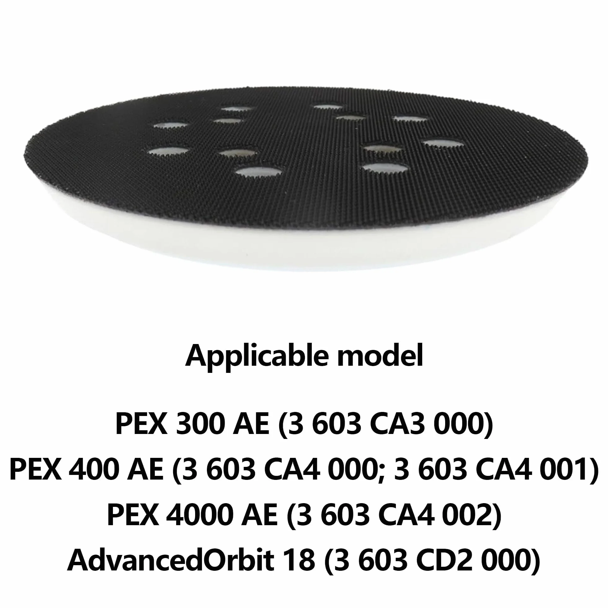 Plateau de Ponçage Bosch 125 mm Hook et Loop 8 Trous, dureté moyenne pour Ponceuse Excentrique PEX 300/400 AE/4000 AE/Advanced Orbit 18