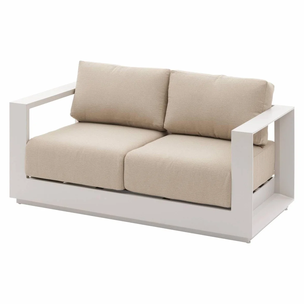 Hespéride - Canapé de Jardin Allure Avoine Beige 2 Places Anti-Rouille Coussins Déhoussables Tissu Déperlant Mobilier d'Aménagement Terrasse Balcon