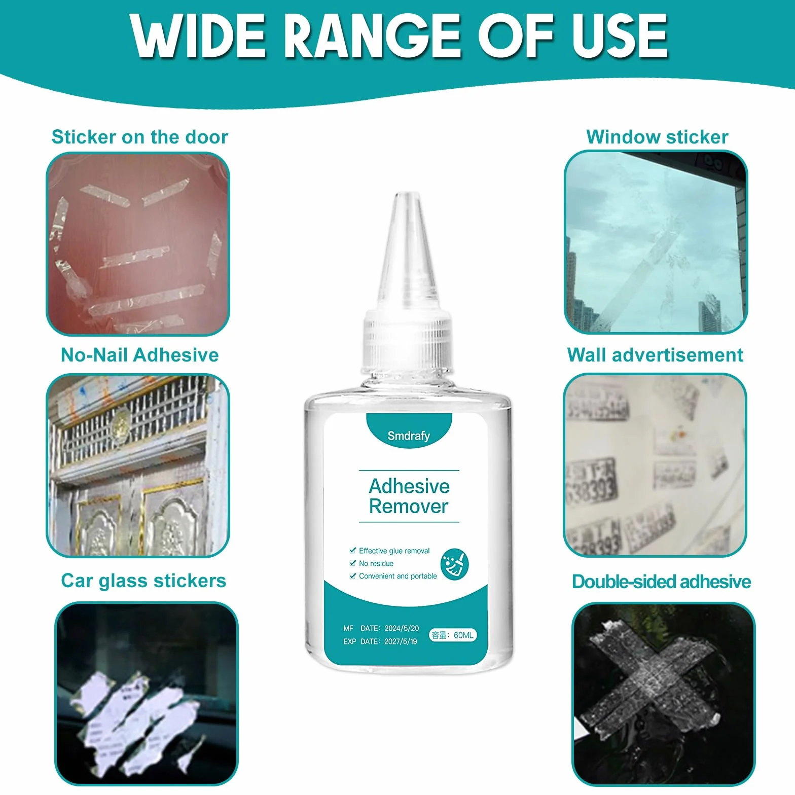 Dissolvant Colle Décapant Adhésif Enlève Étiquettes 60ML