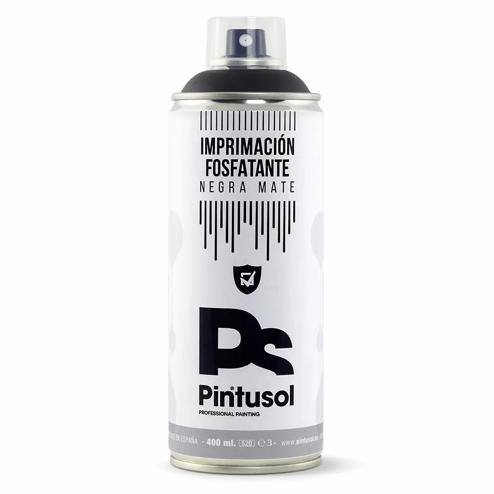 Bombe Apprêt Phosphatant Noir Mat Peinture Primaire Antirouille Métal Finition Mate Haute Adhérence Spray Professionnel Fer Acier 400ml