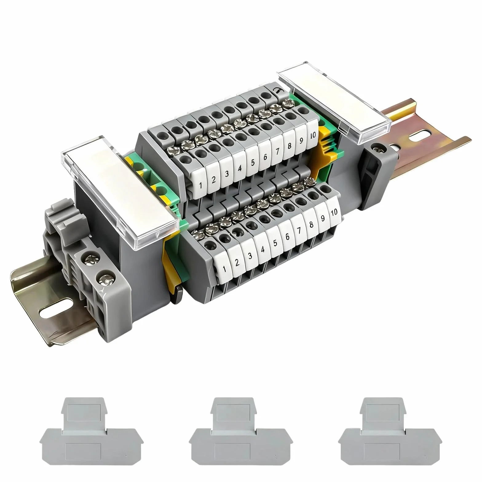 Kit de Blocs de Connexion pour Rail DIN UK/ MBKK2.5 Borniers, Barrette de Connexion