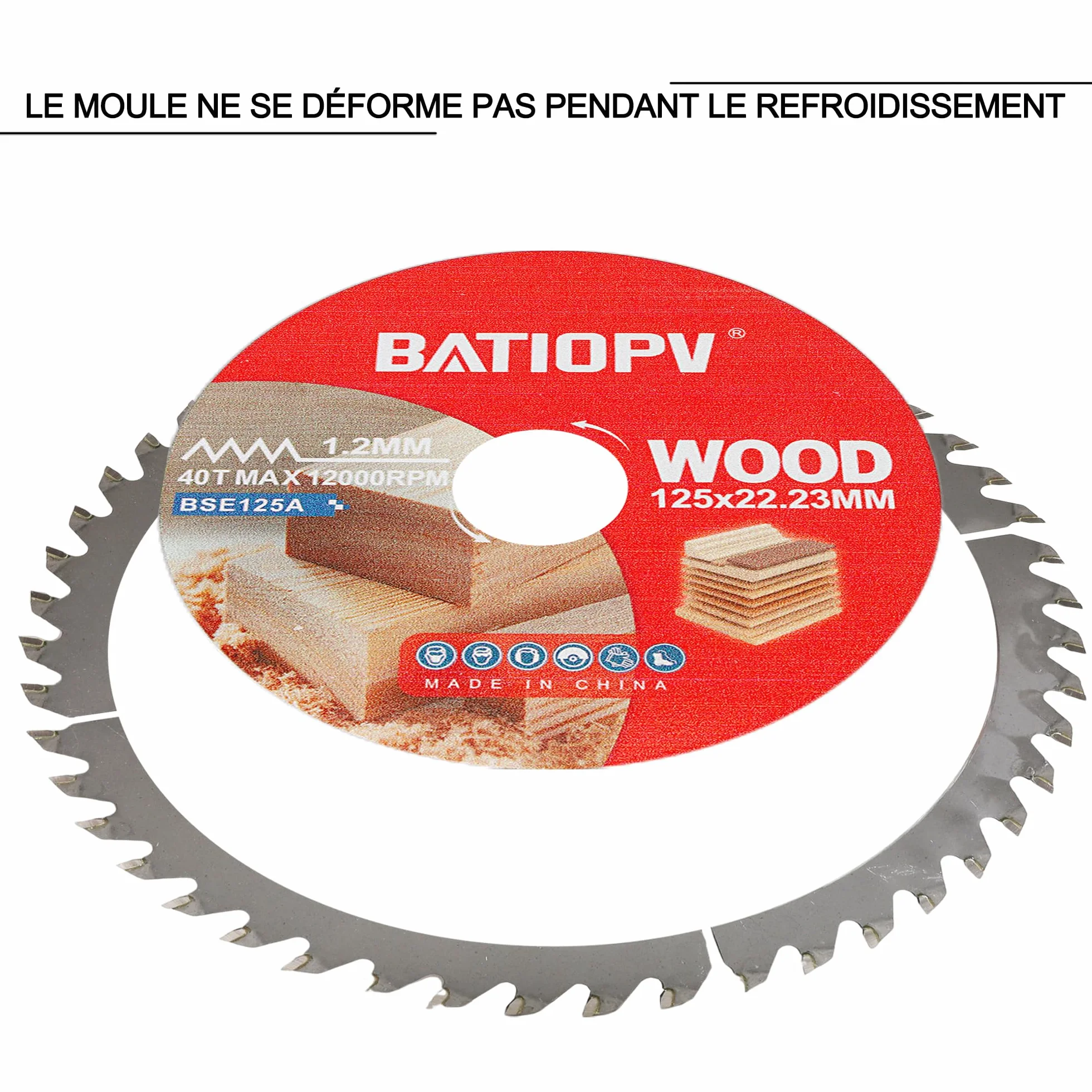 Lot de 2 Disque à Tronçonner Meuleuse 125 x 22,23 mm Lame de Scie Circulaire 40 Dents Carbure de Tungstène Bois