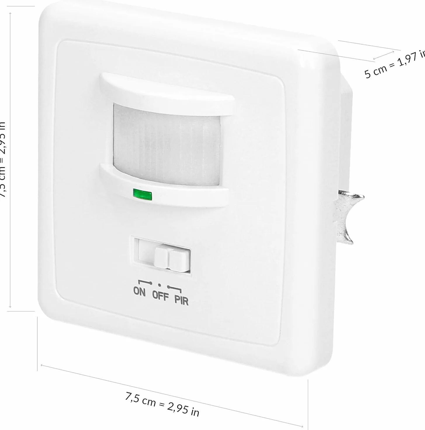 ORNO CR-205 Détecteur de Mouvement pour Boîtier Électrique Ø60 Compatible LED 1200W 3 Fils
