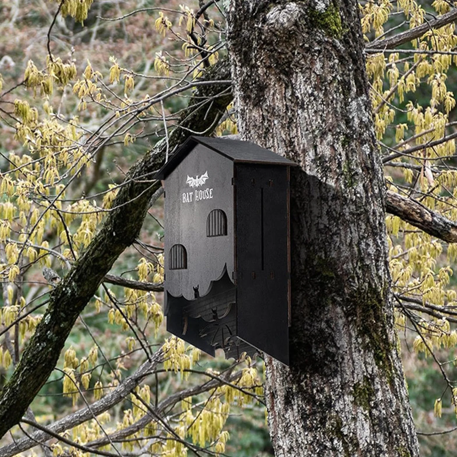 Maison de Chauves-Souris En Bois, Nichoir Chauve Souris Exterieur, Boîte à Trois Chambres, Abri à Chauve Souris, Résistant aux Intempéries