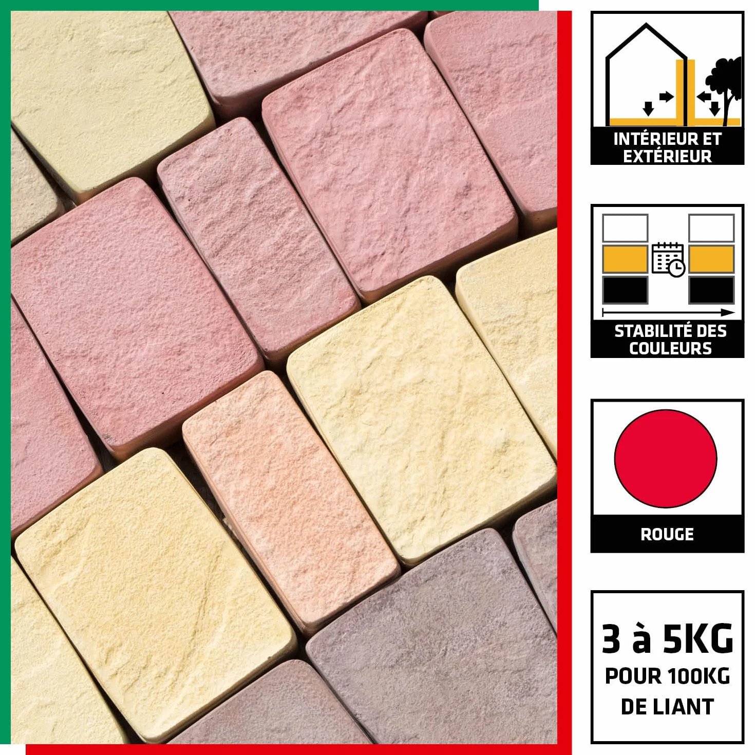 Parexlanko LankoColor 332 Colorant en poudre Rouge 900g pour mortier et béton