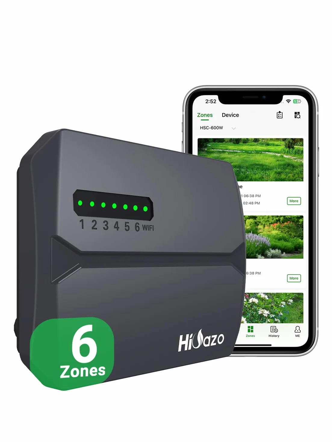Programmateur d'Arrosage WiFi 6 Zones, Contrôleur d'Irrigation Intelligent avec Détection Météo