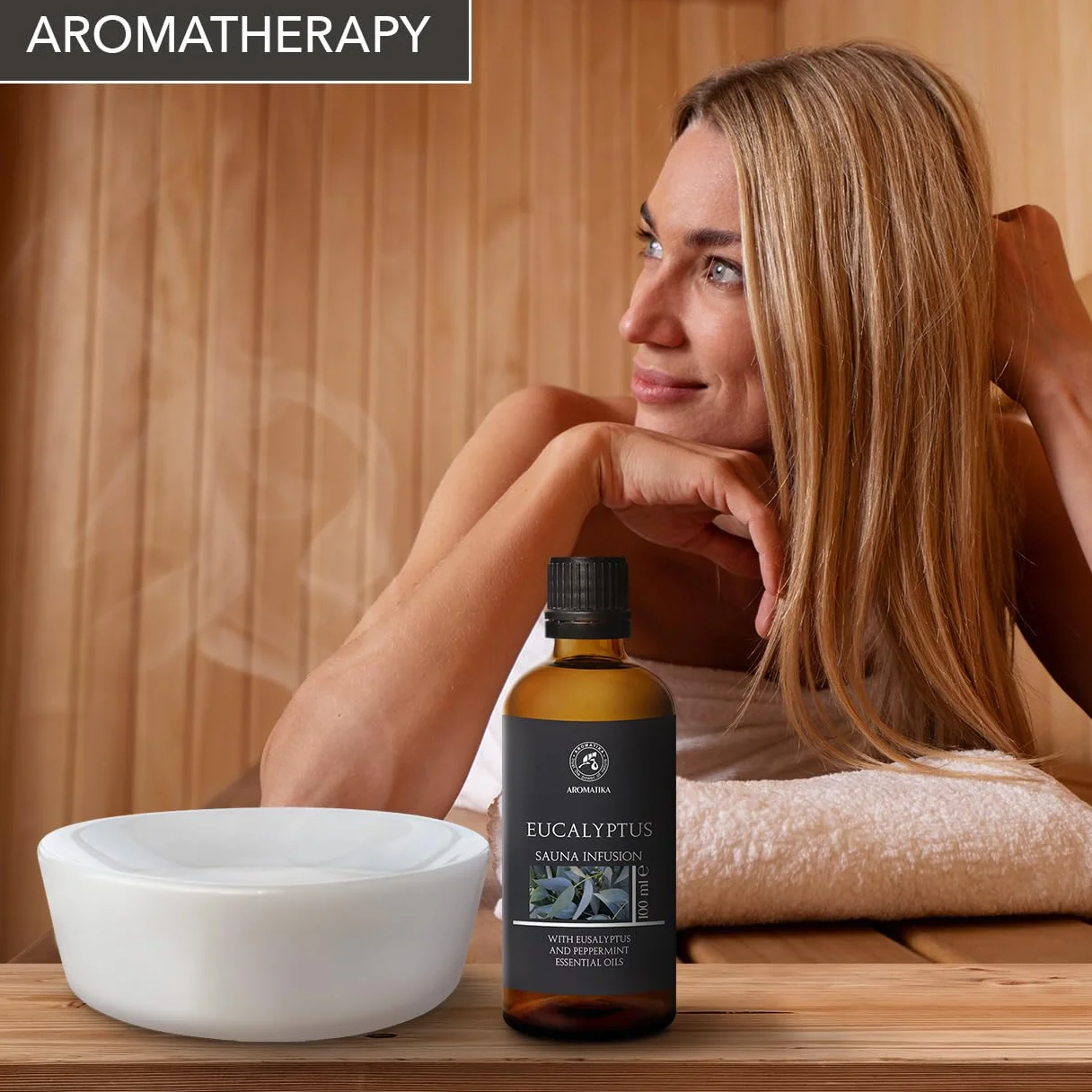 Huile Essentielle d'Eucalyptus & Menthe Poivrée 100ml - Arôme pour Sauna - Parfum Naturel - Aromathérapie