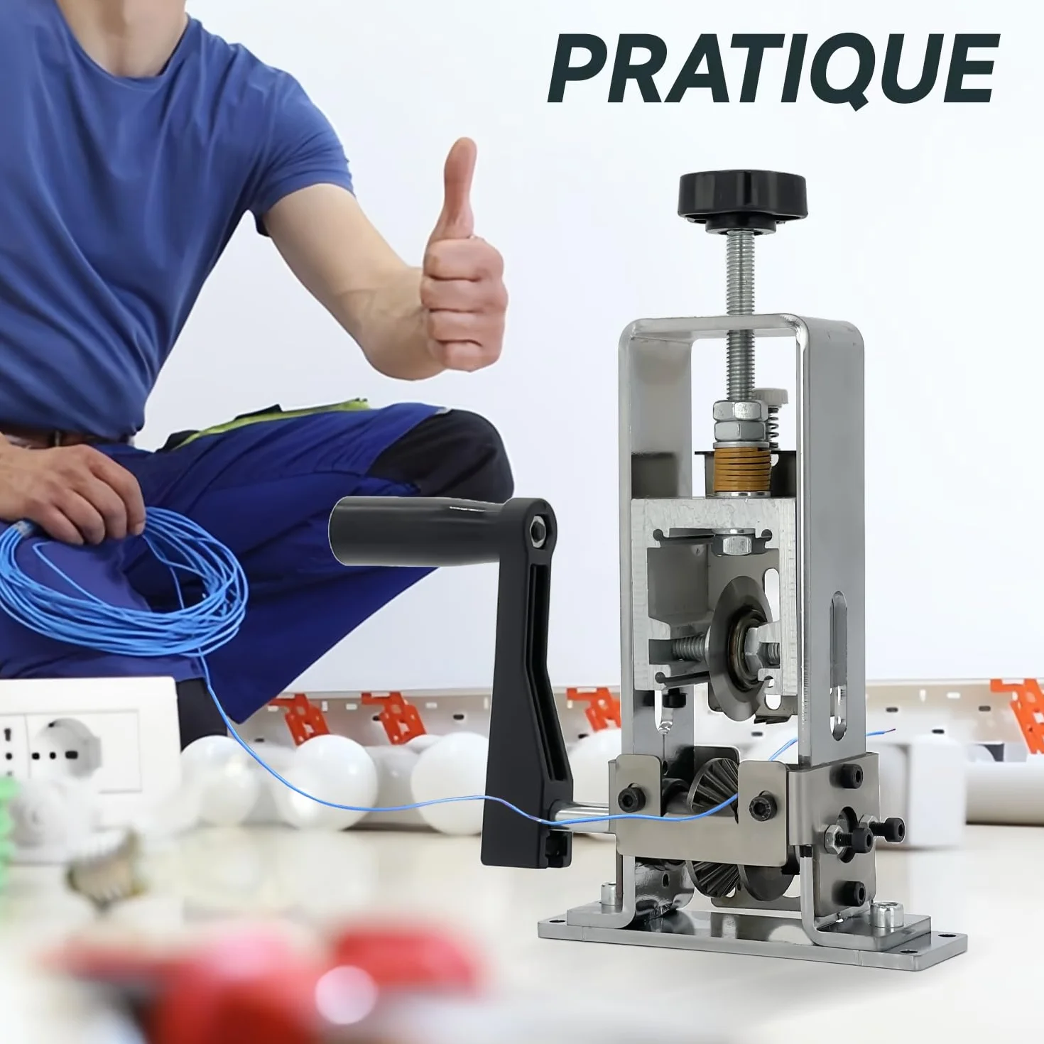 Dénudeur de câble électrique 1-25mm pince à dénuder avec manivelle ou perceuse