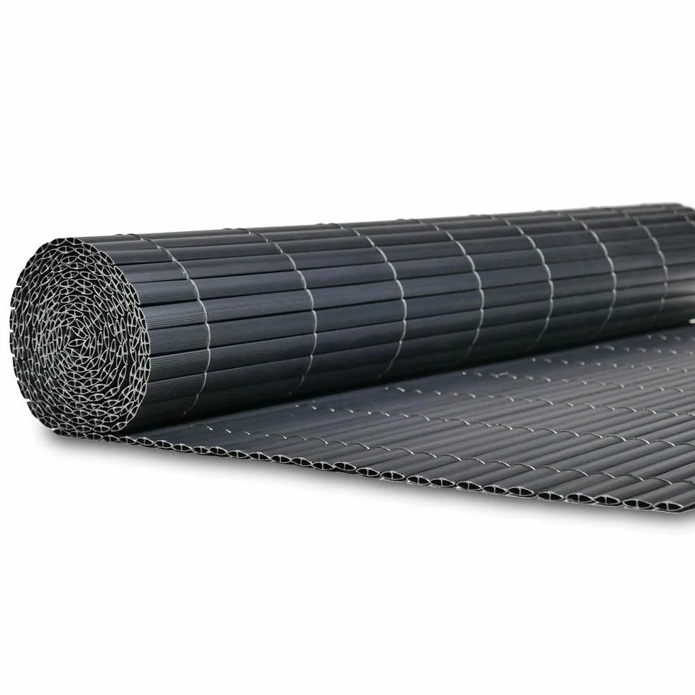 Mazovia Cache Balcon PVC 150x500 cm Gris sans Percer Résistant aux Intempéries UV Moderne