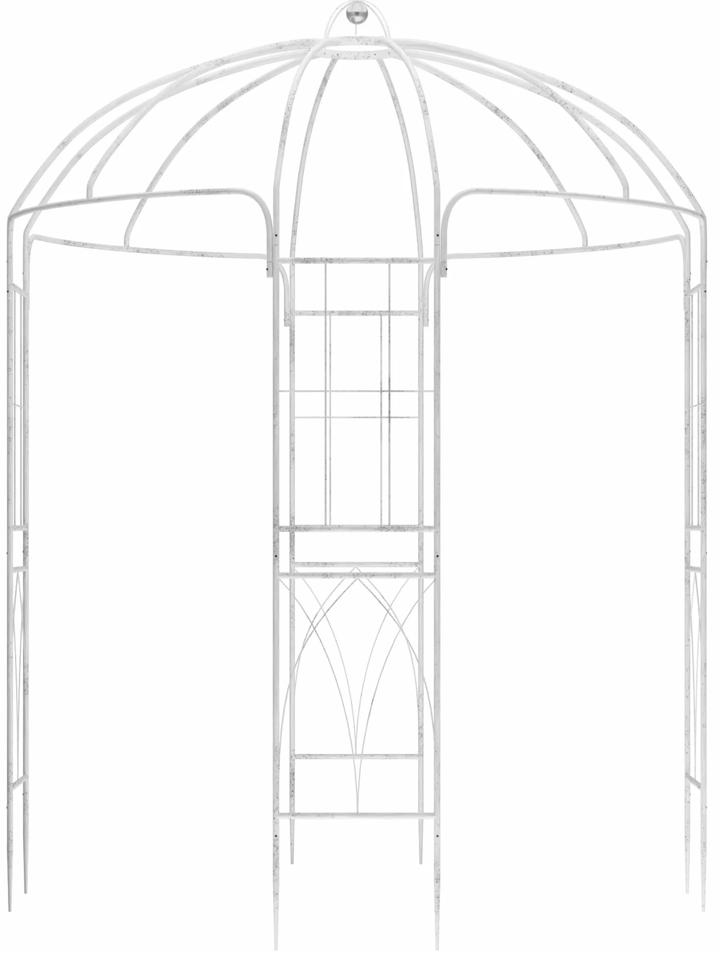CLP Pavillon de Jardin résistant Keira, Arche avec Treillis, 270x200 cm, Acier thermolaqué, Robuste et décoratif pour terrasse & Mariage, Couleur:Blanc Antique