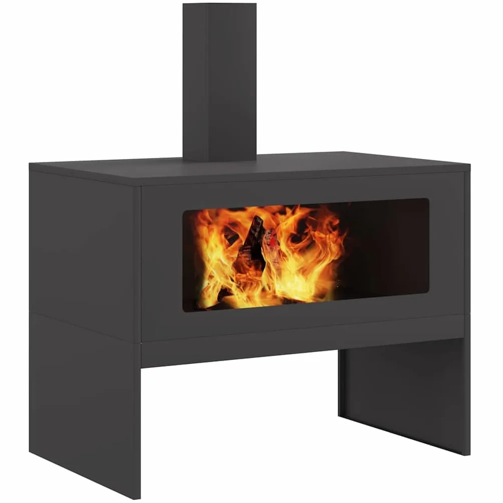 vidaXL Braise Noir 80 x 50 x 96 cm Acier laminé à Froid, Foyer extérieur, feu Moderne, Point de Jardin, Solution de Chauffage Robuste pour terrasse