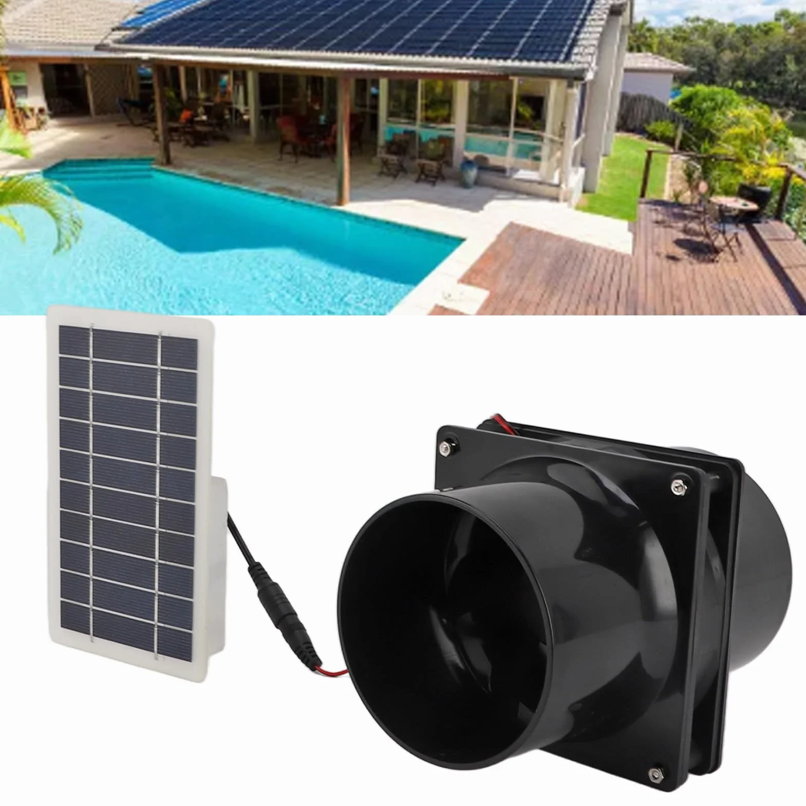 Ventilateur d'extraction solaire 10 W 12 V, grande vitesse, pour greniers serres bateaux