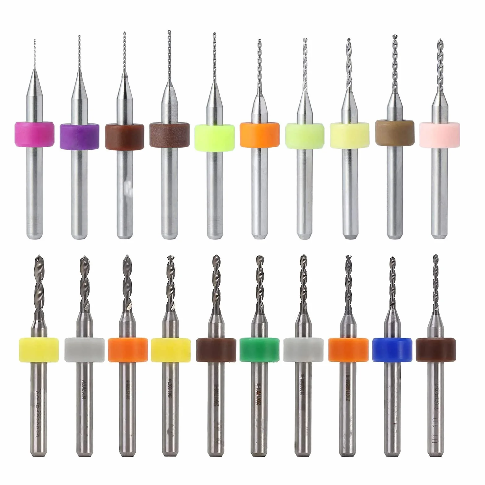 Carbure de Tungstène Micro Forets PCB Circuit Imprimé 20 Pcs 0.1-2.0mm Mini Twist Drill Bits Set Gravure
