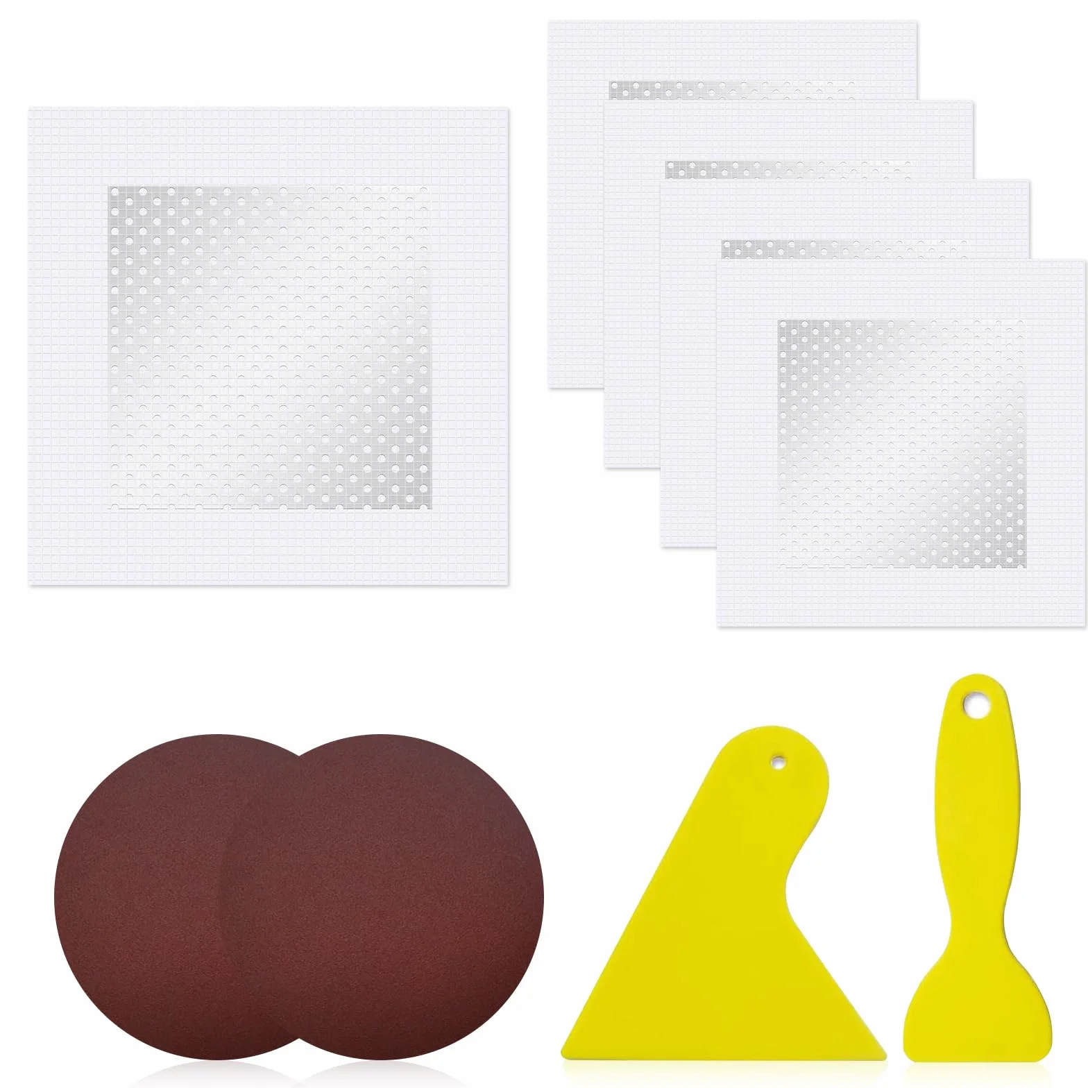 Kit de réparation mural 9 pièces patch en aluminium autocollant 4x4 pouces pour trous dans le mur