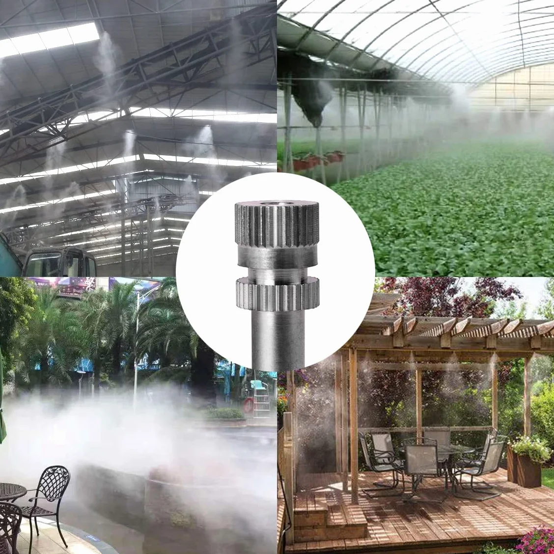 ATOPLEE 10pcs Laiton Basse Pression brumisation pour Système de Refroidissement Buses Humidification Pulvérisateur (0.2mm)