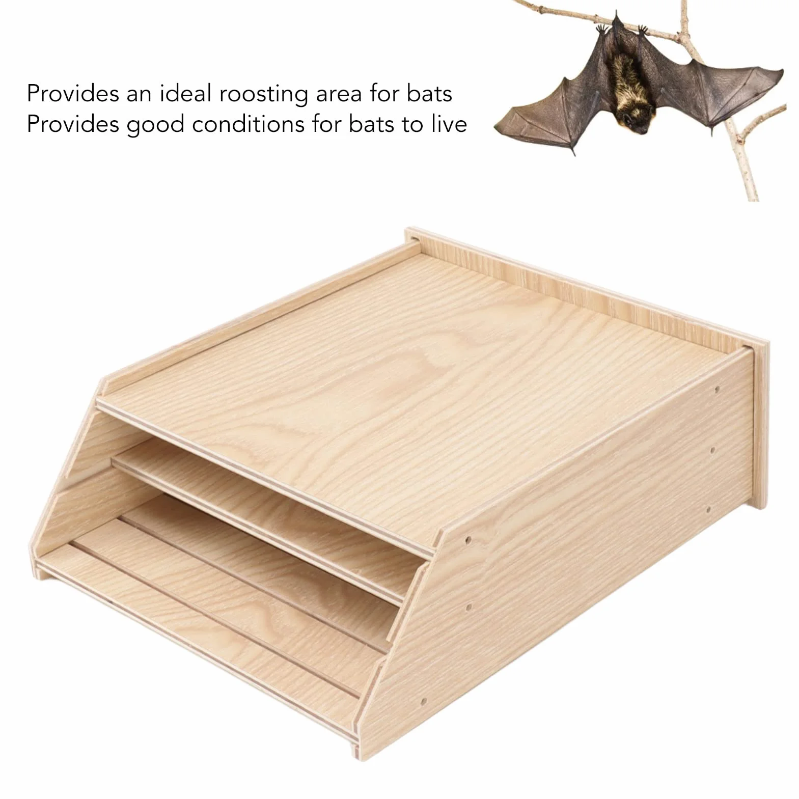 Fabater Maison en Bois pour Chauves-Souris, Abri Extérieur avec 2 Chambres