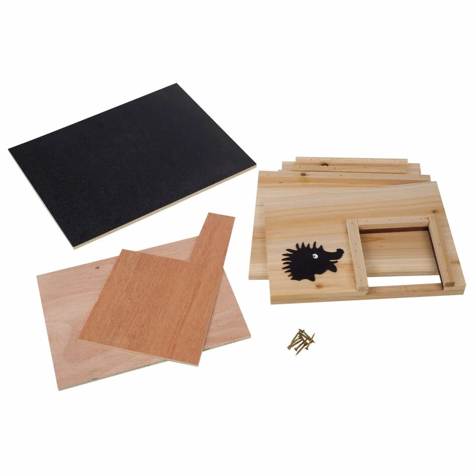 URBNLIVING Abri en bois pour hérissons de jardin Refuge nature avec toit Anti-prédateurs