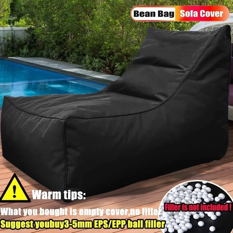SXBCyan Housse De Pouf Imperméable sans Remplissage, Flottant for Piscine, Extérieur, Oxford, Chaise Longue Flottante, Canapé-lit(80cm-Light Sand)