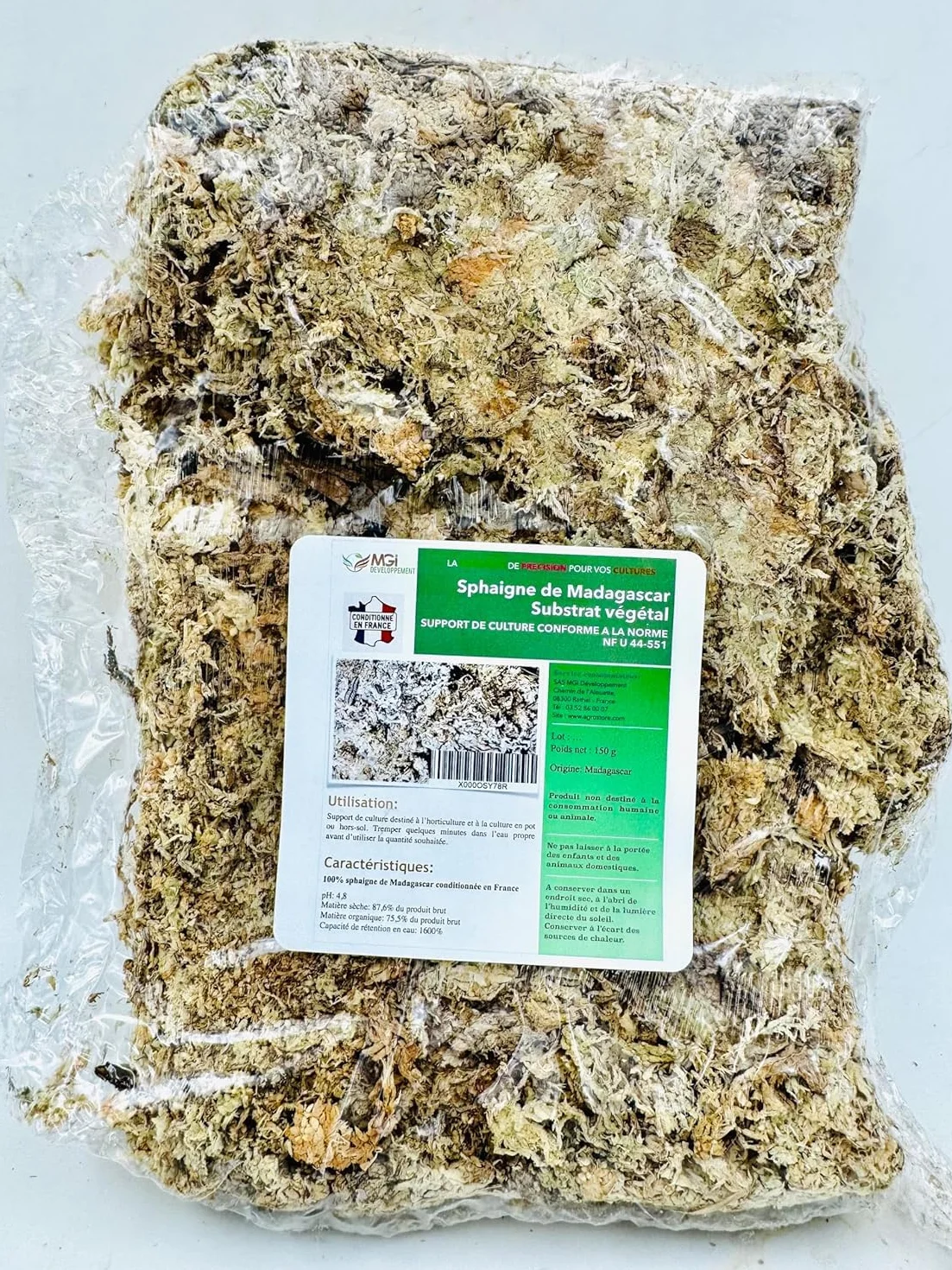 Sphaigne de Madagascar 150GR - substrat végétal pour Cultures Hors-Sol - Vivarium - 150 GR