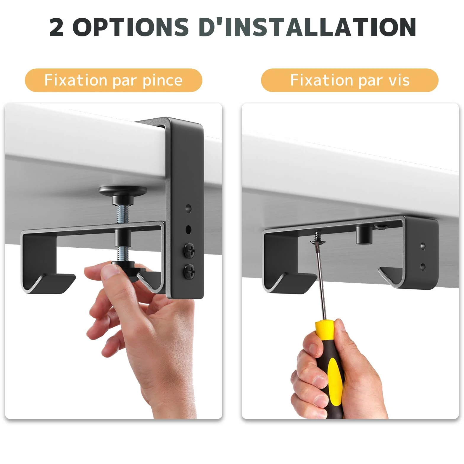 Cable Management Bureau Sans Perçage 90cm, Under Desk Cable Tray avec Fixation par Pinces/Vis, Range-Câbles Tissu Imperméable Noir