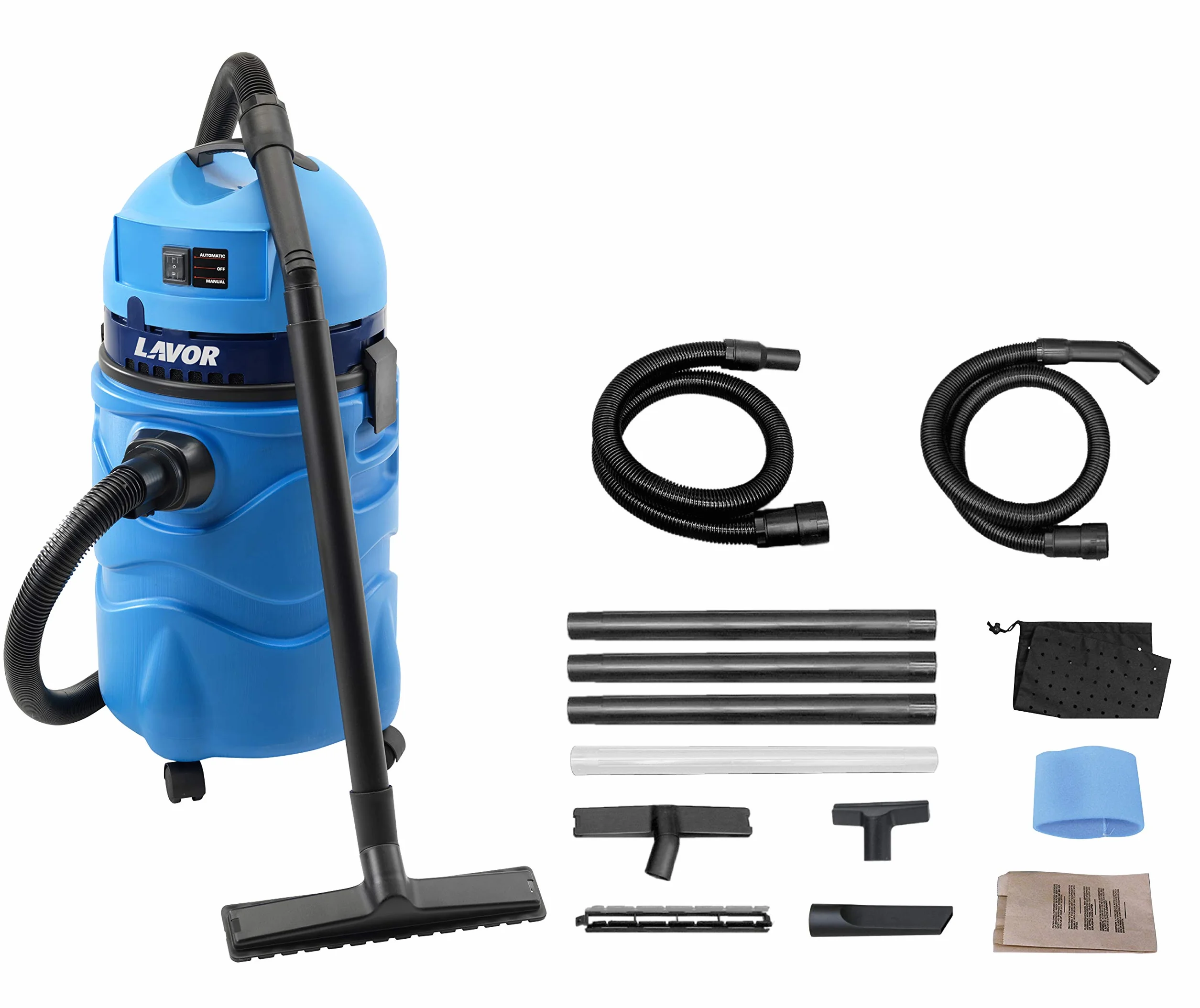 Lavor Swimmy Aspirateur pour piscines, pour Nettoyer Les sols de Tous Les Types de piscines. 1600 Watt Max, 27 kPa, 70 l/s, réservoir 20 litres Bleu Clair