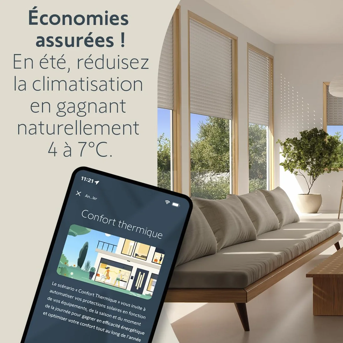 Somfy Suntéis io Capteur d’ensoleillement et de température extérieure Compatible Tahoma Switch