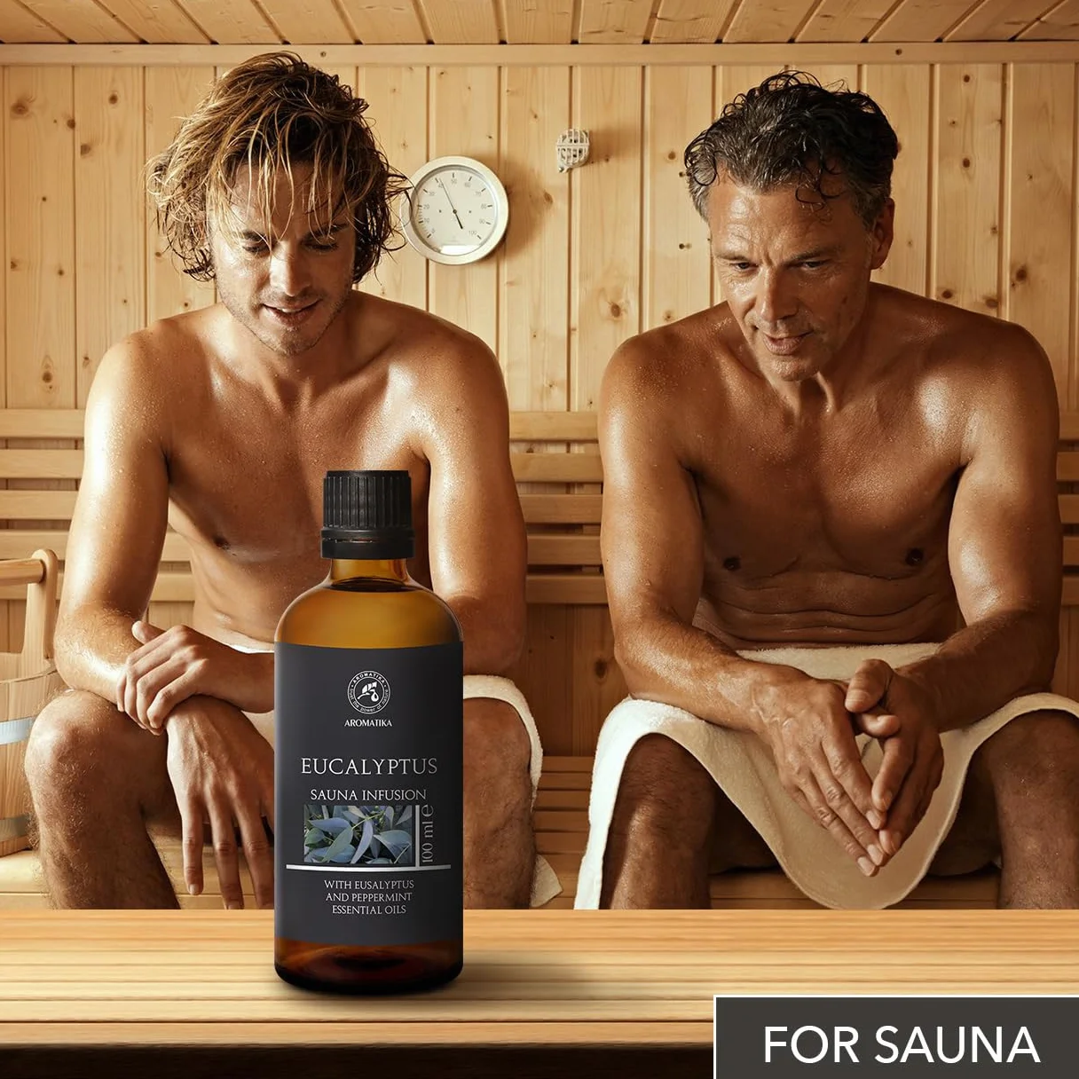 Huile Essentielle d'Eucalyptus & Menthe Poivrée 100ml - Arôme pour Sauna - Parfum Naturel - Aromathérapie