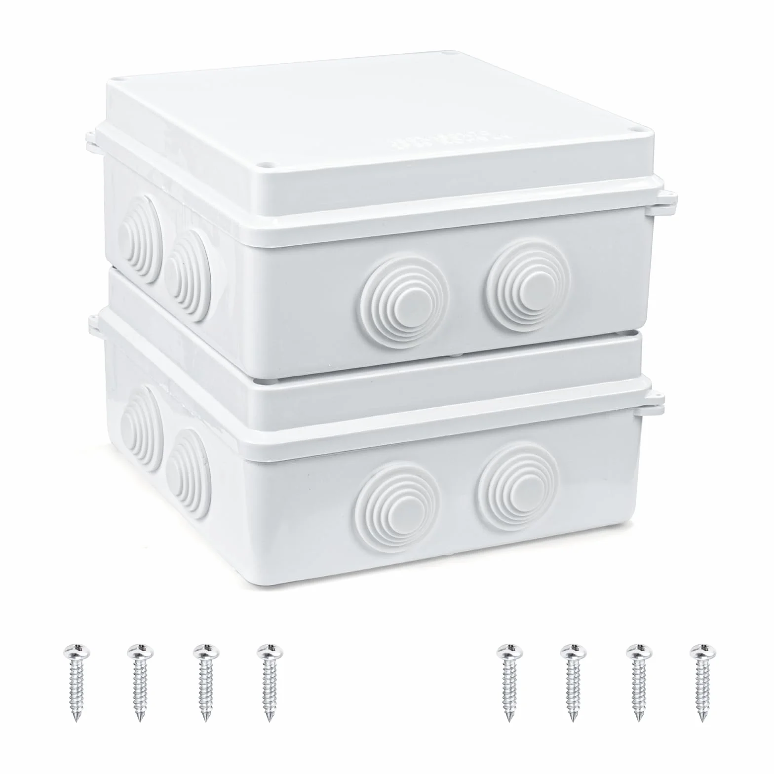 Boîtes de dérivation en saillie IP65 étanche 150 x 150 x 70 mm Blanc Lot de 2