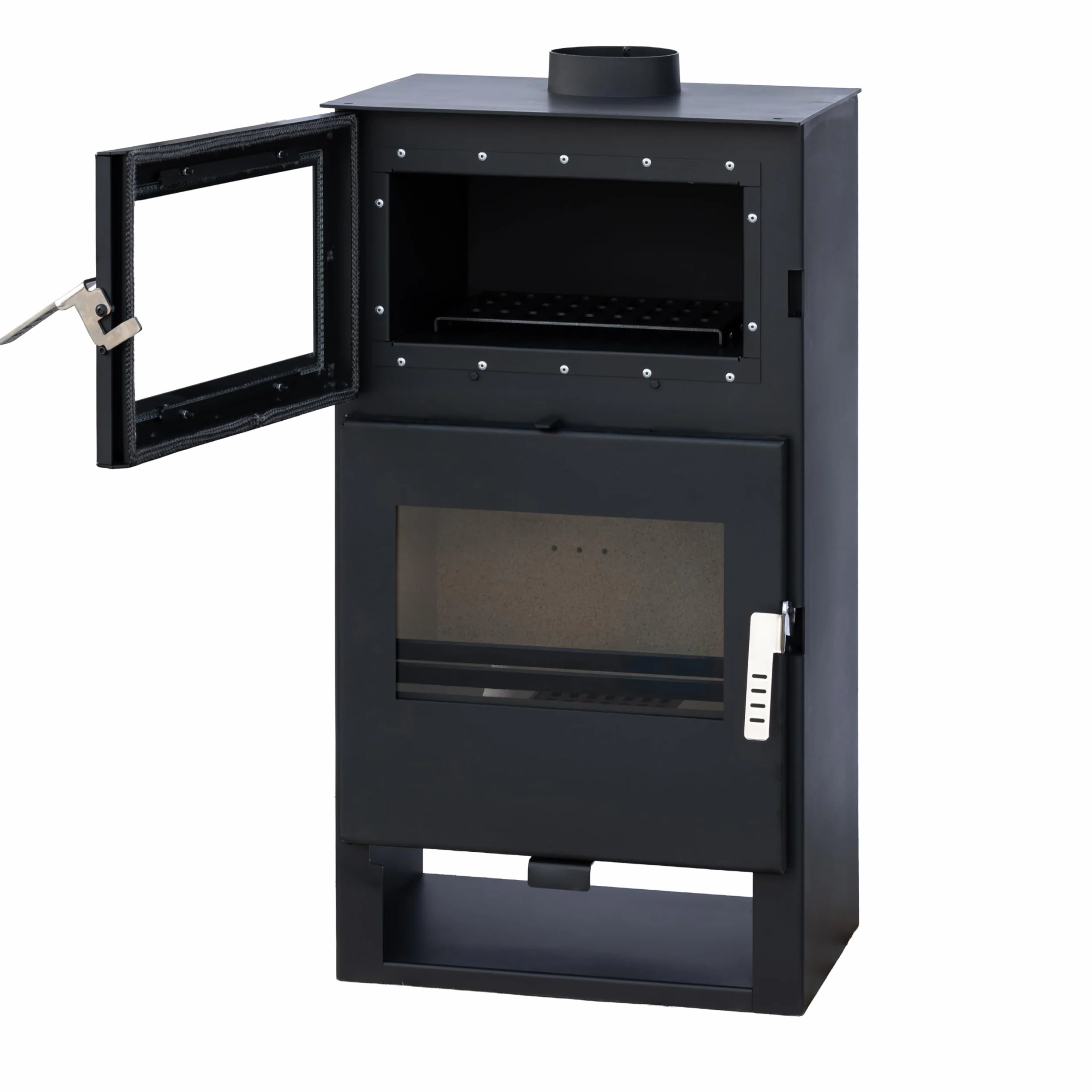 Alaz K9M Poêle à bois 9 kW Noir avec compartiment de cuisson