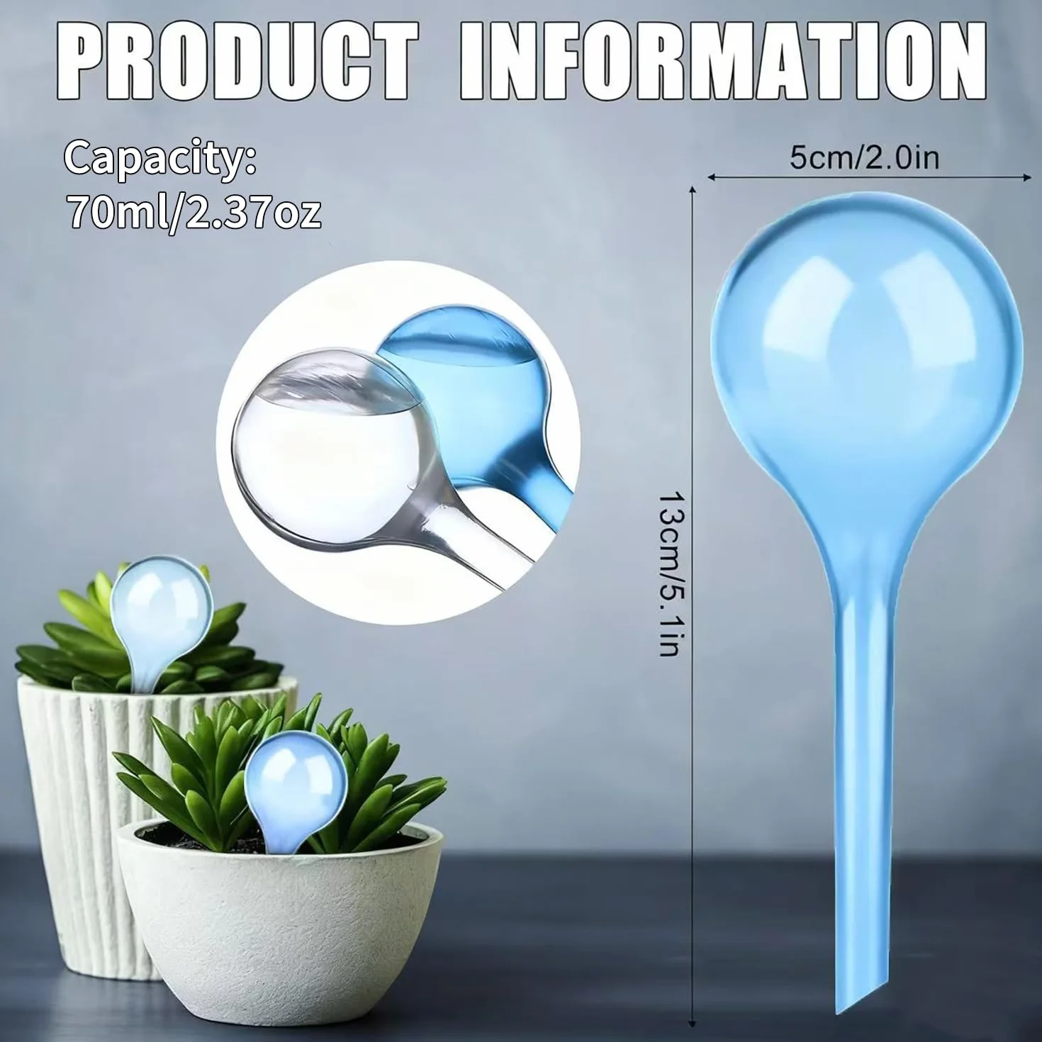 14 Pièce Boules d'Irrigation pour Plantes, Arrosage Goutte à Goutte Auto pour Plantes, Bulbes d’Arrosage Automatique pour Plante Fleur D'intérieur et D'extérieur