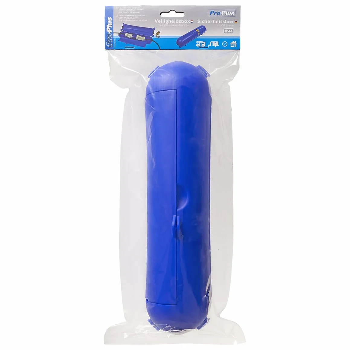 ProPlus Boîtier de Sécurité IP44 CEE 16 A pour Prises – 370x90 mm Bleu