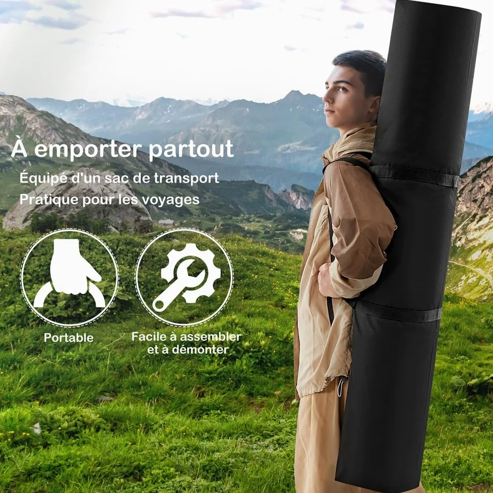 Yaheetech Hamac avec Support en Métal Hamac sur Pied pour 2 Personnes Toile avec Barre Oreiller Sac de Transport pour Extérieur Intérieur Jardin Terrasse Charge 216 kg