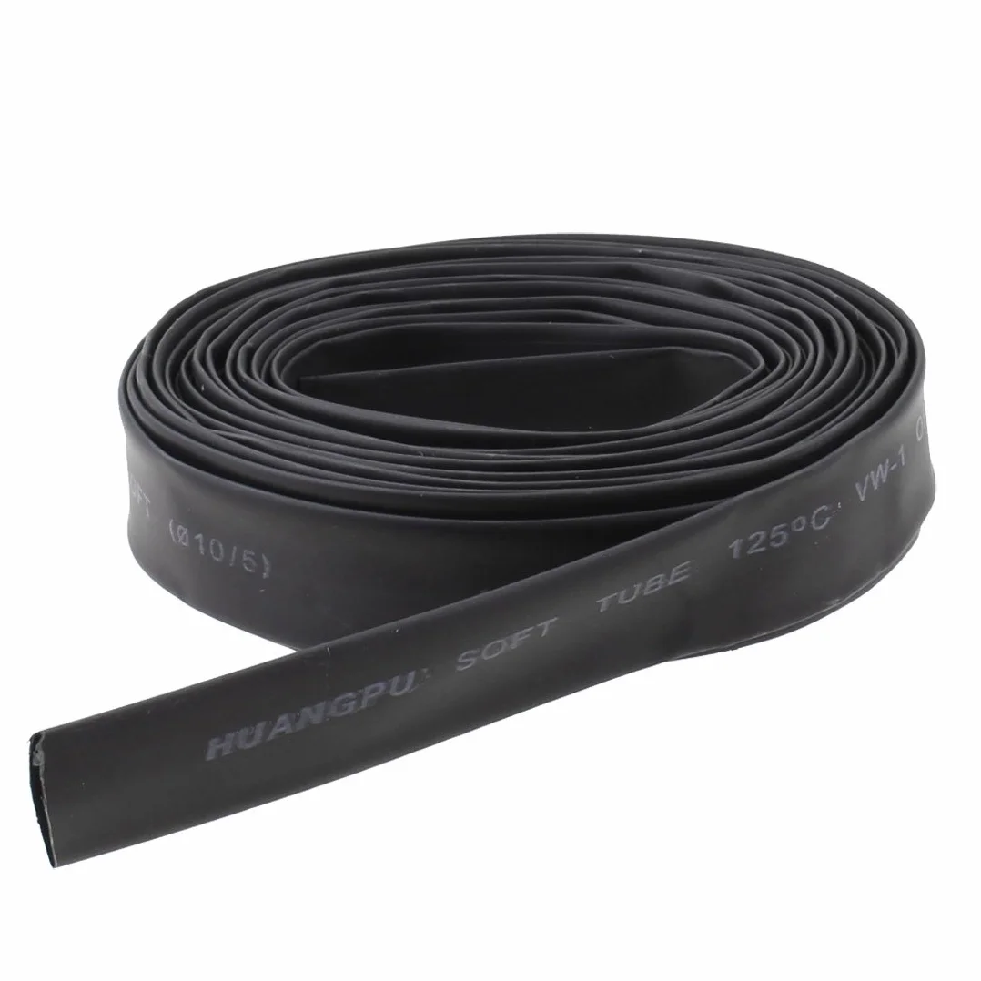sourcingmap Noir Tube thermorétractable 10 mm 2:1 5 M