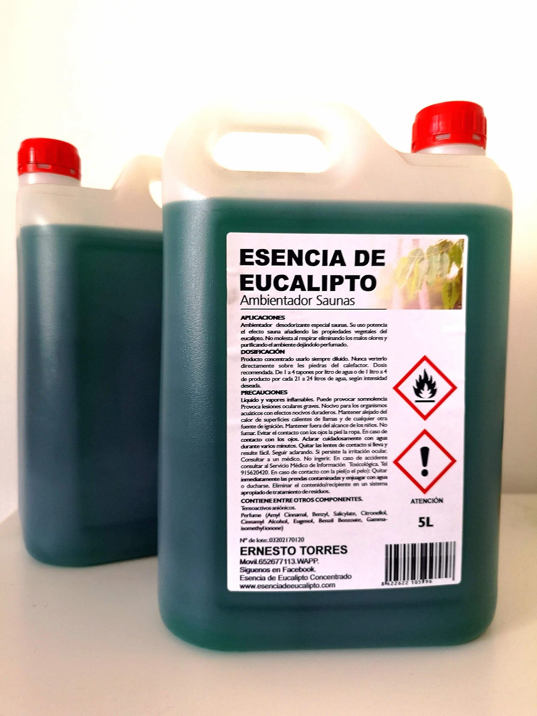 Essence d'eucalyptus pour sauna à vapeur 5 litres - Concentré liquide naturel, extrait professionnel et durable