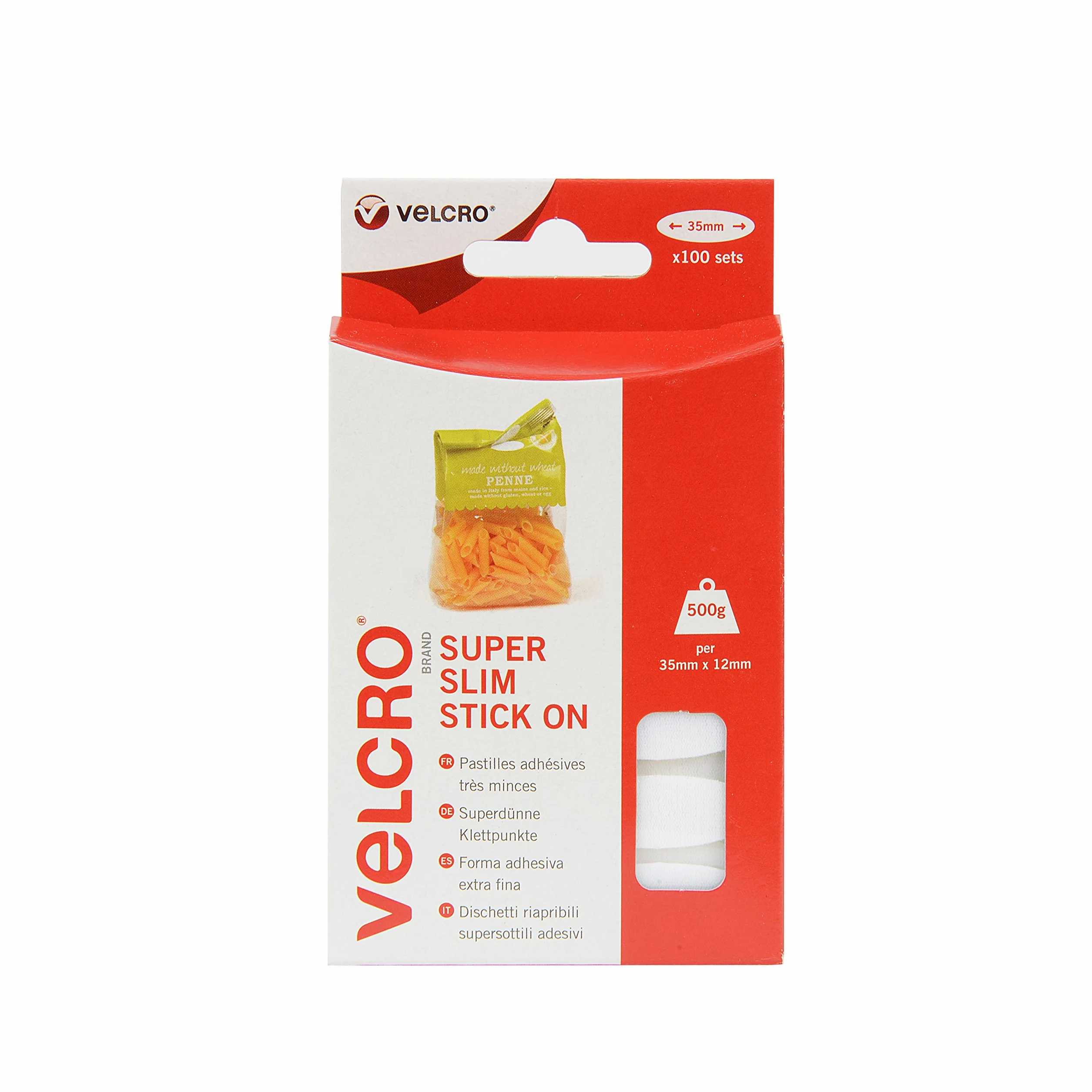 VELCRO Brand Pastilles ovales auto agrippantes adhésives 35mm x 100 blanc