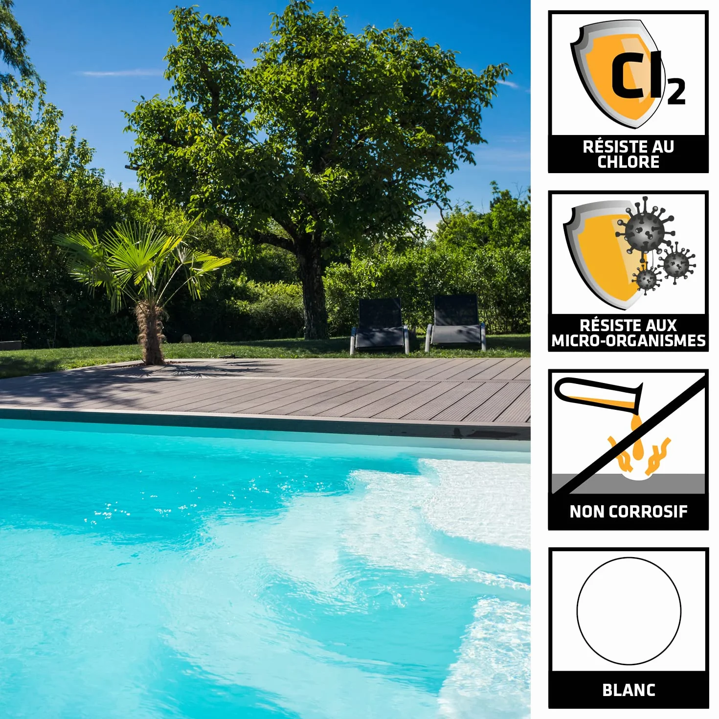 Sika SikaSeal-163 Mastic Silicone Piscine Blanc 300 ML Résistant Chlore
