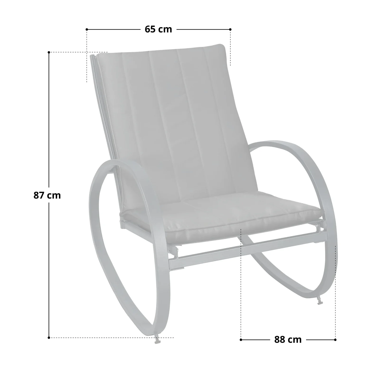 SVITA EIBY Fauteuil à bascule de luxe avec accoudoirs pour l'extérieur, gris clair/gris foncé