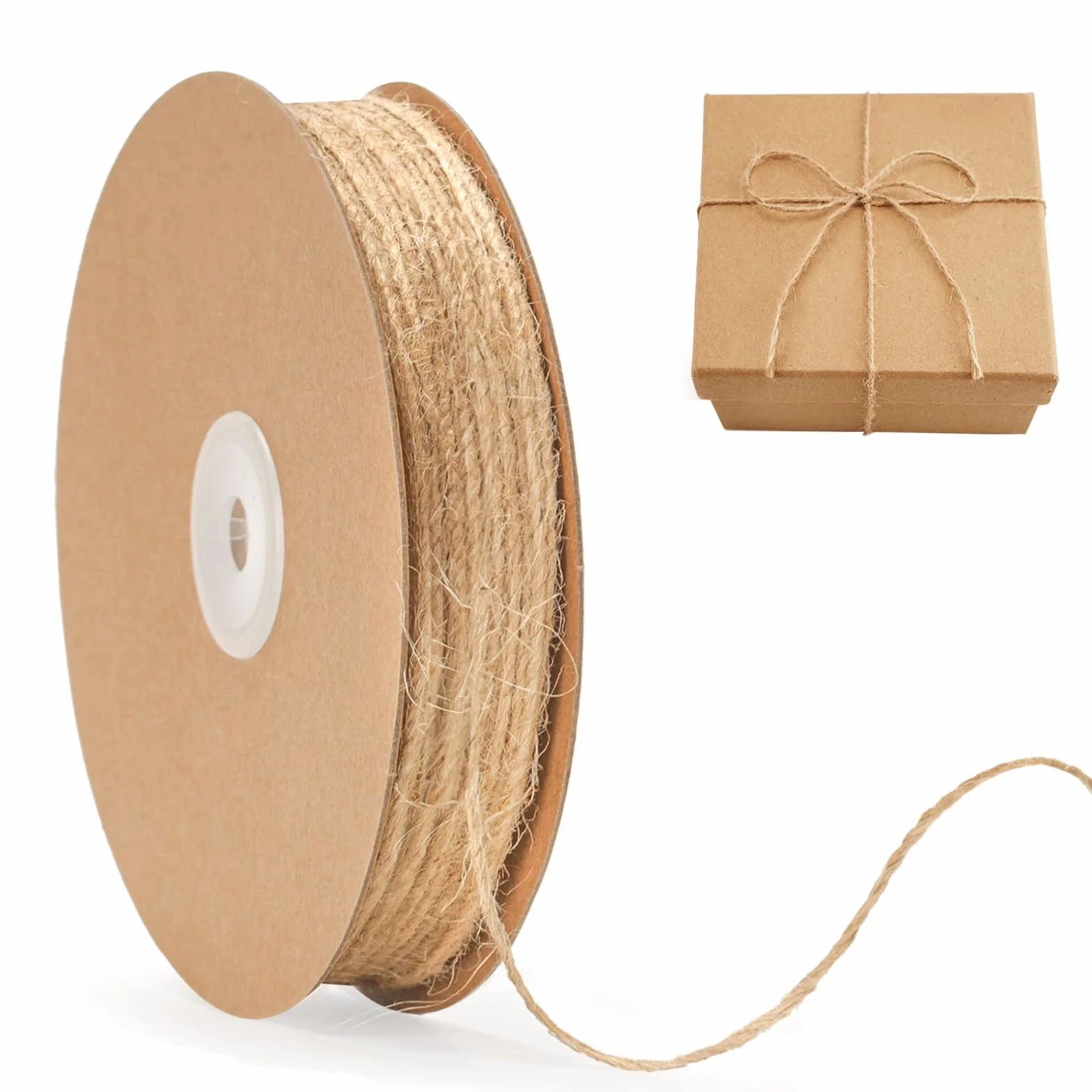 G2PLUS 100m Ficelle en Jute Naturel:1.5mm Corde de Jute,Ficelle de Jardinage Décorations pour l'emballage de Cadeaux,Bricolage,Noël,Pâtisserie,Artisanale