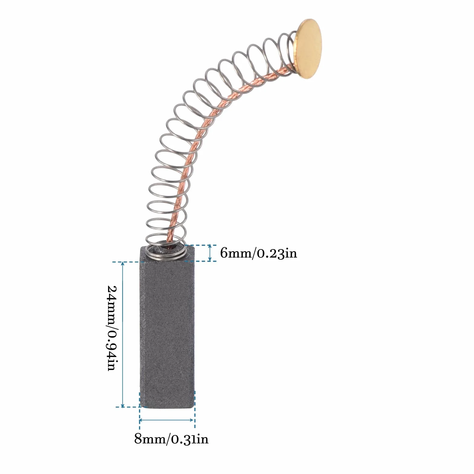 Balais de Charbon de Remplacement 6mm x 8mm x 24mm pour Outil Électrique