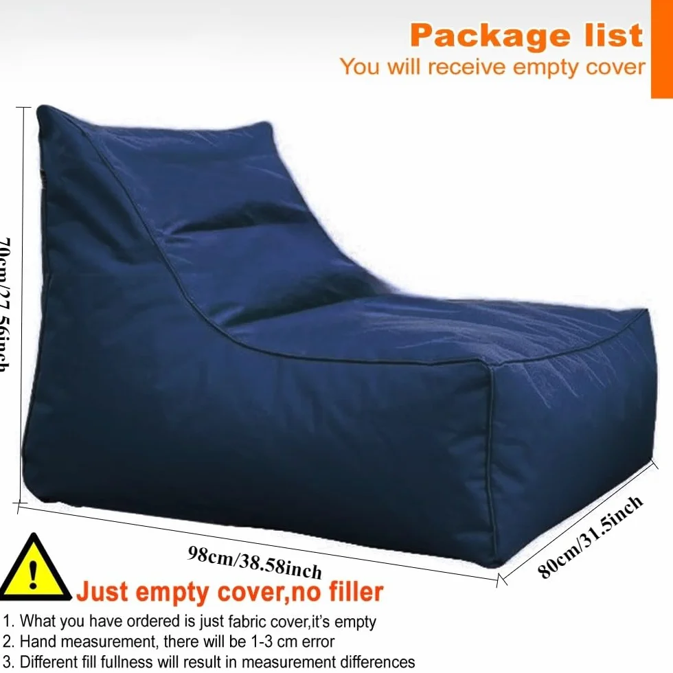 SXBCyan Housse De Pouf Imperméable sans Remplissage, Flottant for Piscine, Extérieur, Oxford, Chaise Longue Flottante, Canapé-lit(80cm-Light Sand)