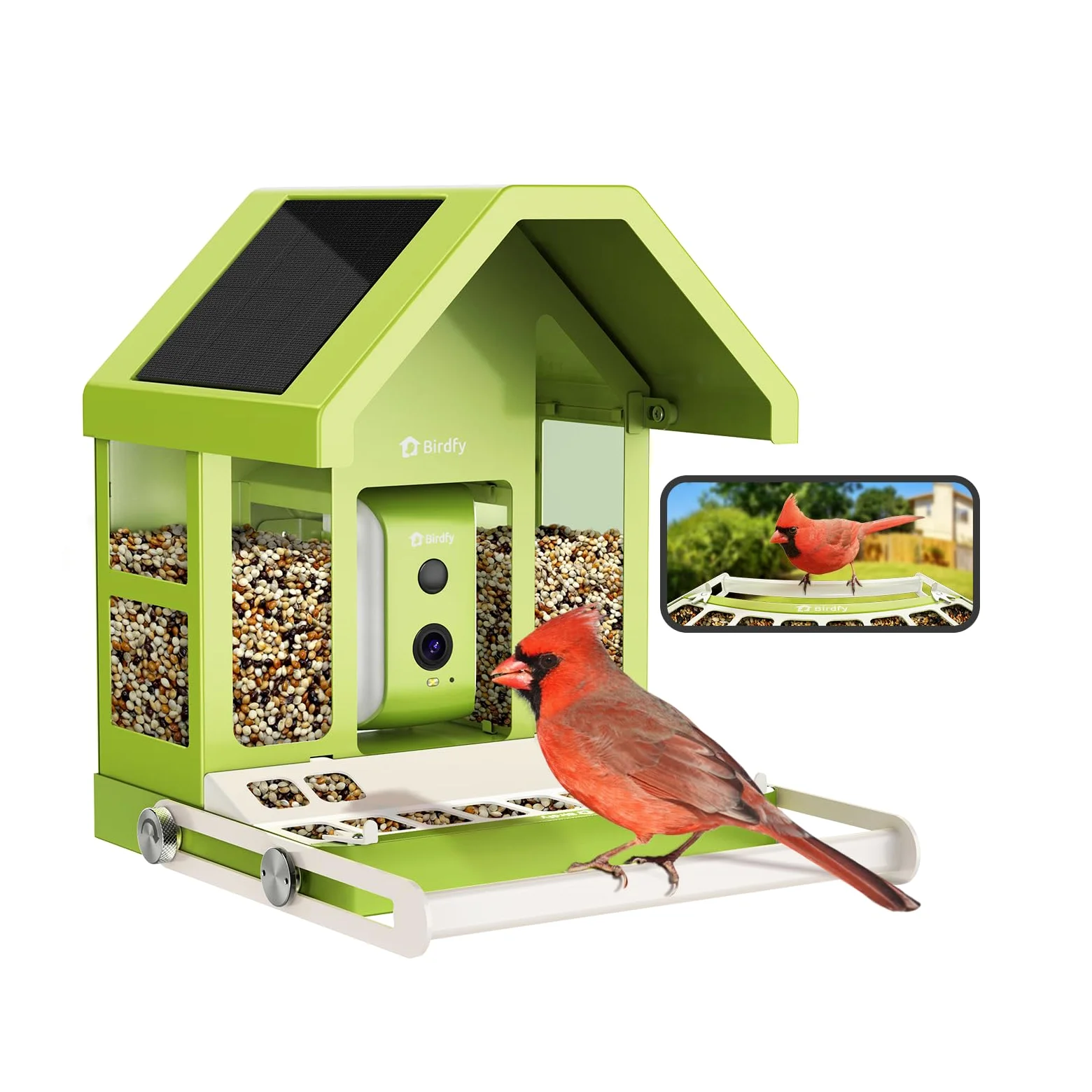 Birdfy Métal Mangeoire Oiseaux Camera pour L’Observation direct, 1080P Solaire Mangeoire Oiseaux Exterieur sans Fil, Vision Nocturne en Couleur, Notification Instantanée, Enregistrement à Chaque Visit
