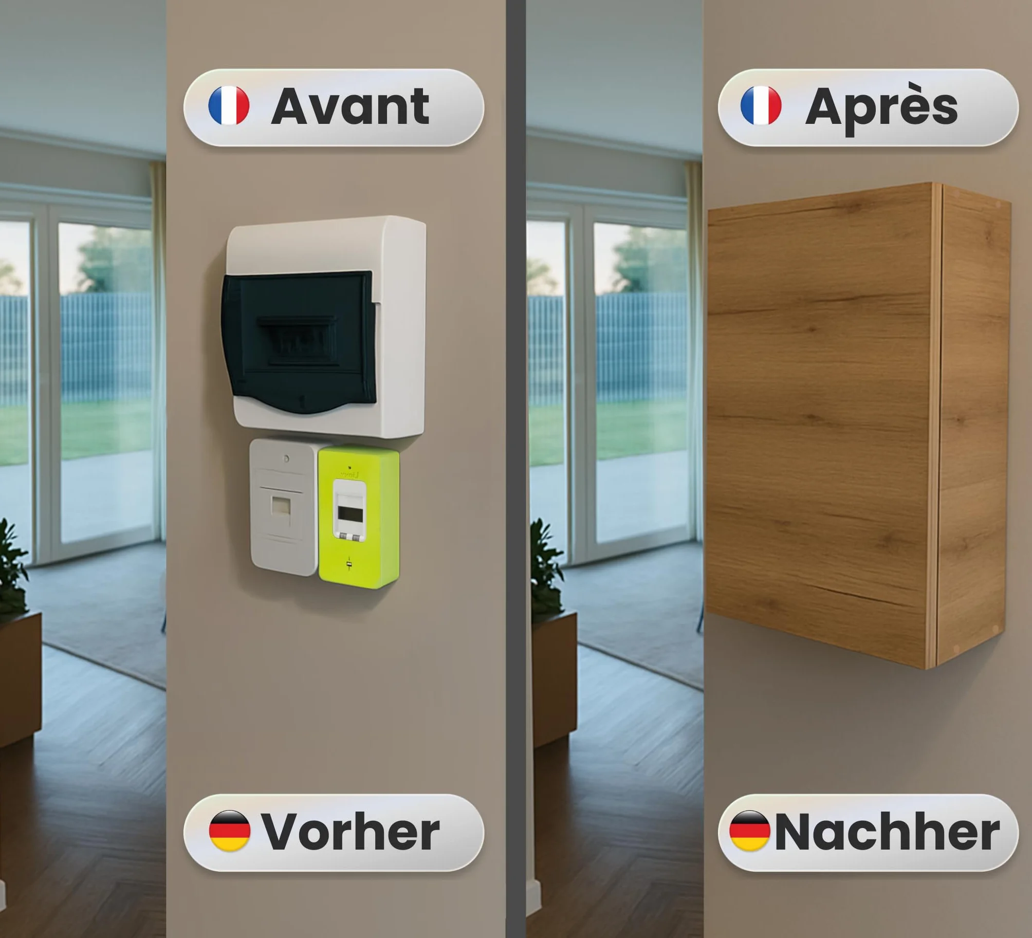 Cache Tableau électrique Coffret d'habillage Bois Petit