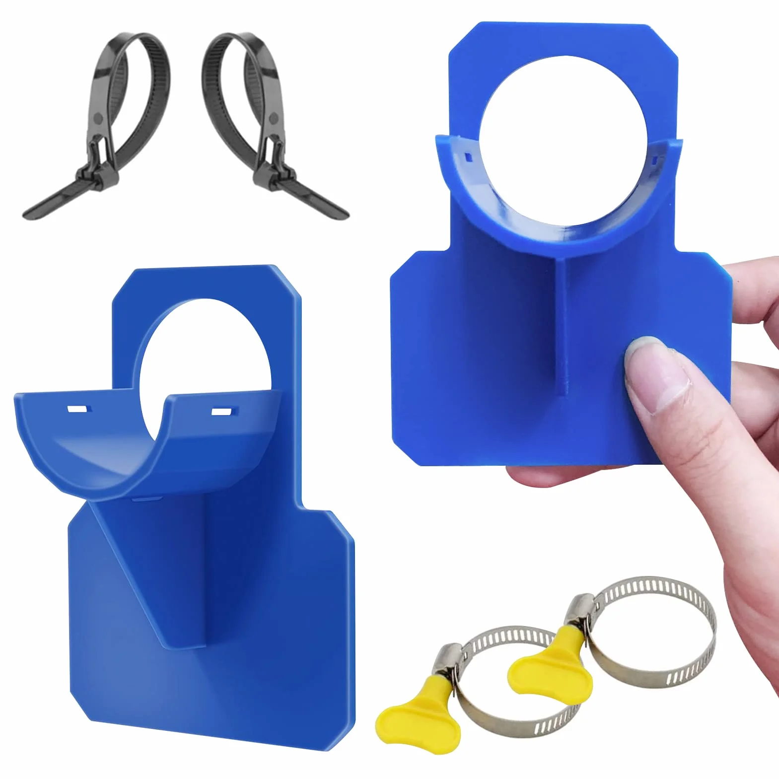 Supports de Tuyau de Piscine Anti-Perforation 30-37 mm Lot de 2 Bleus