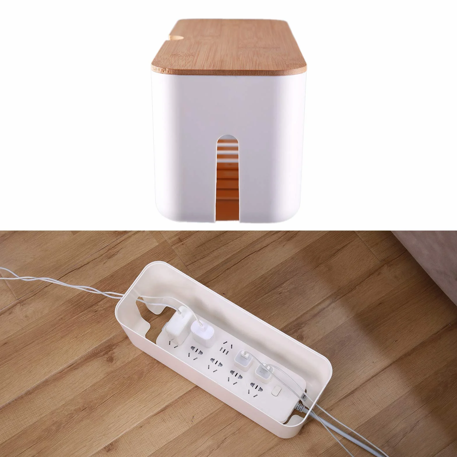 Changsuo Boîte de rangement câbles gestion câbles petite boîte rallonges bande alimentation protection surtensions correcteur