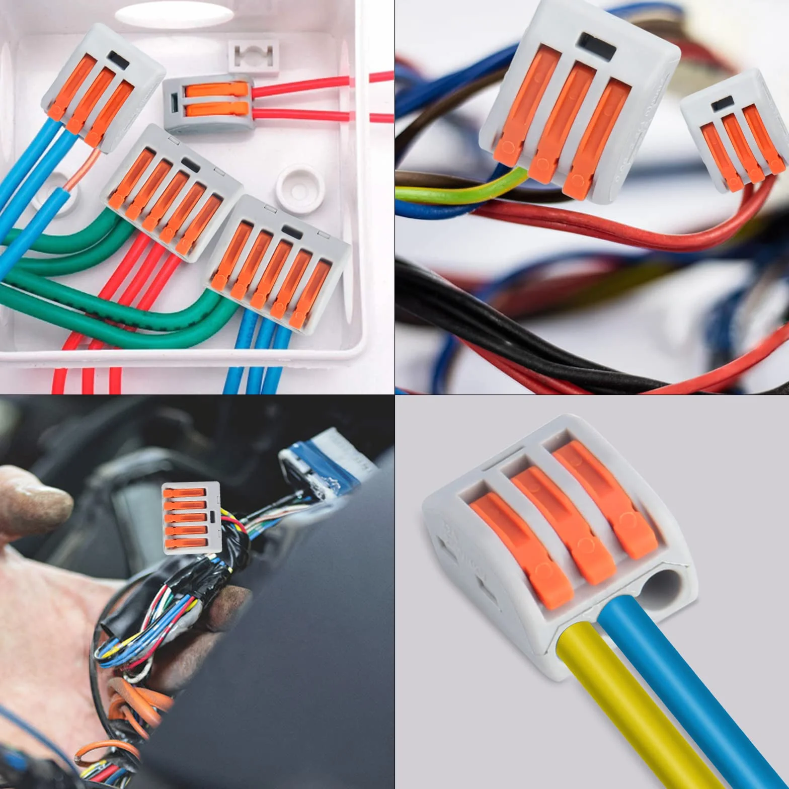 Preciva Connecteurs de Fil Compacts 33pcs Blocs de Connecteurs Push Fit Bornier Assortiment