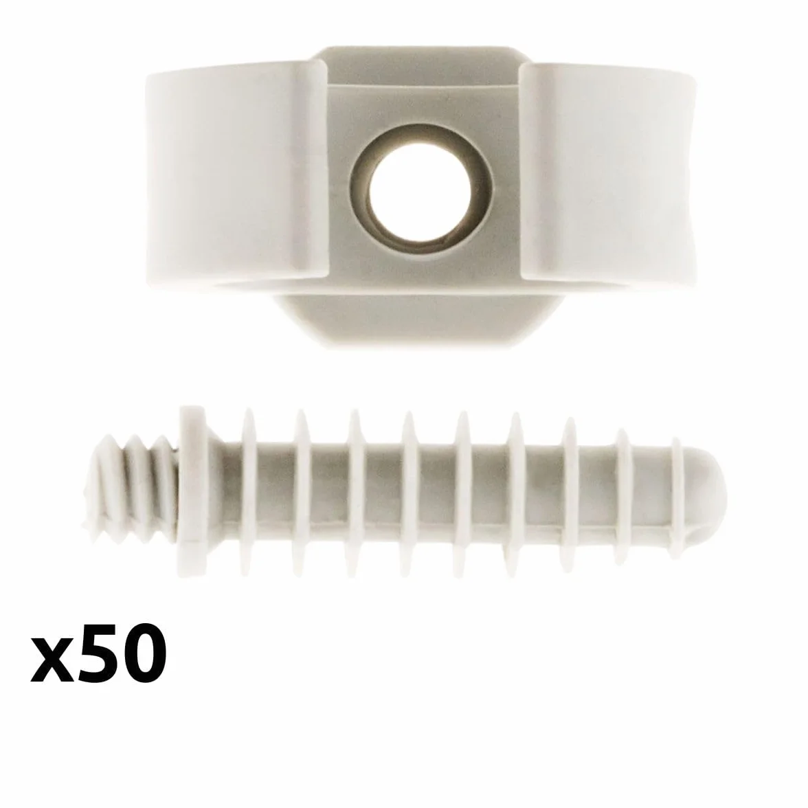 Zenitech Lot de 50 clips avec chevilles Ø20mm Gris