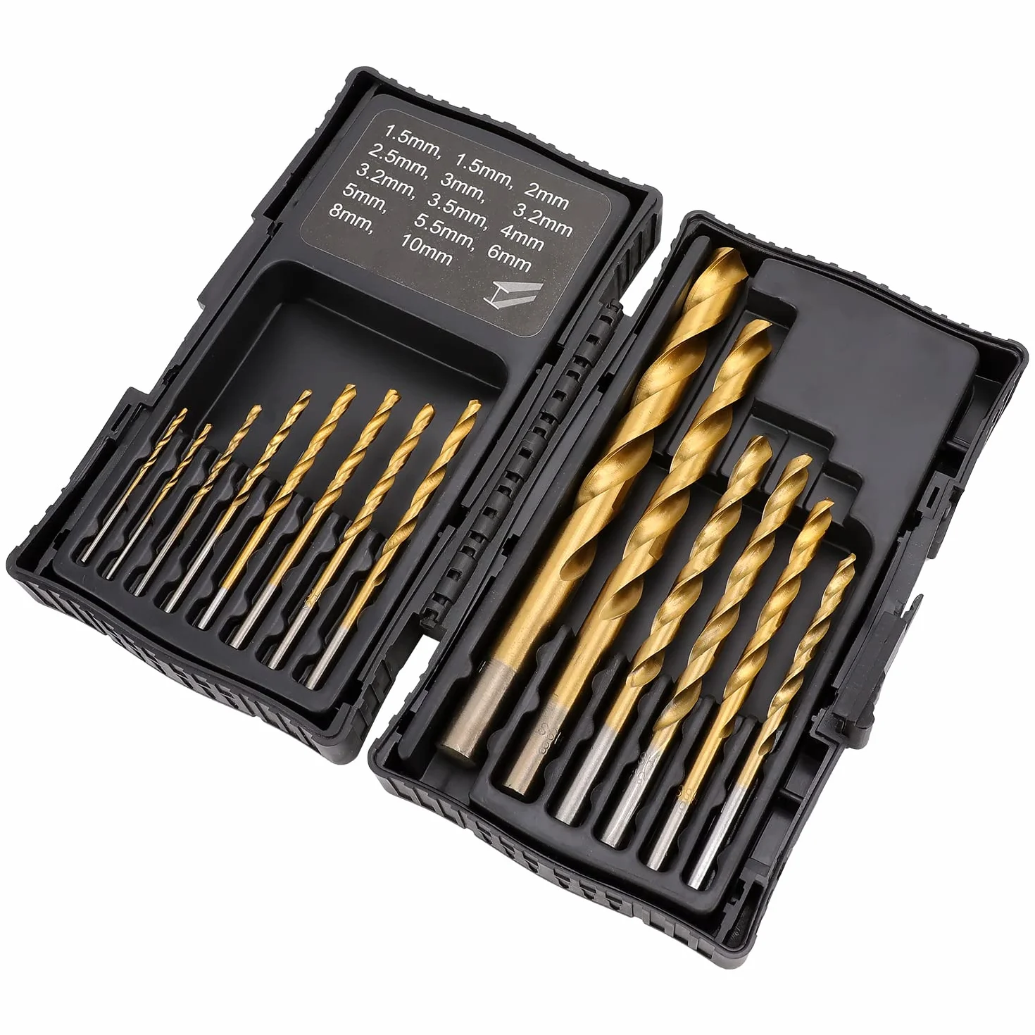 Amazon Basics Coffret forets acier rapide métal bois plastique 14 pièces 1,5-10 mm