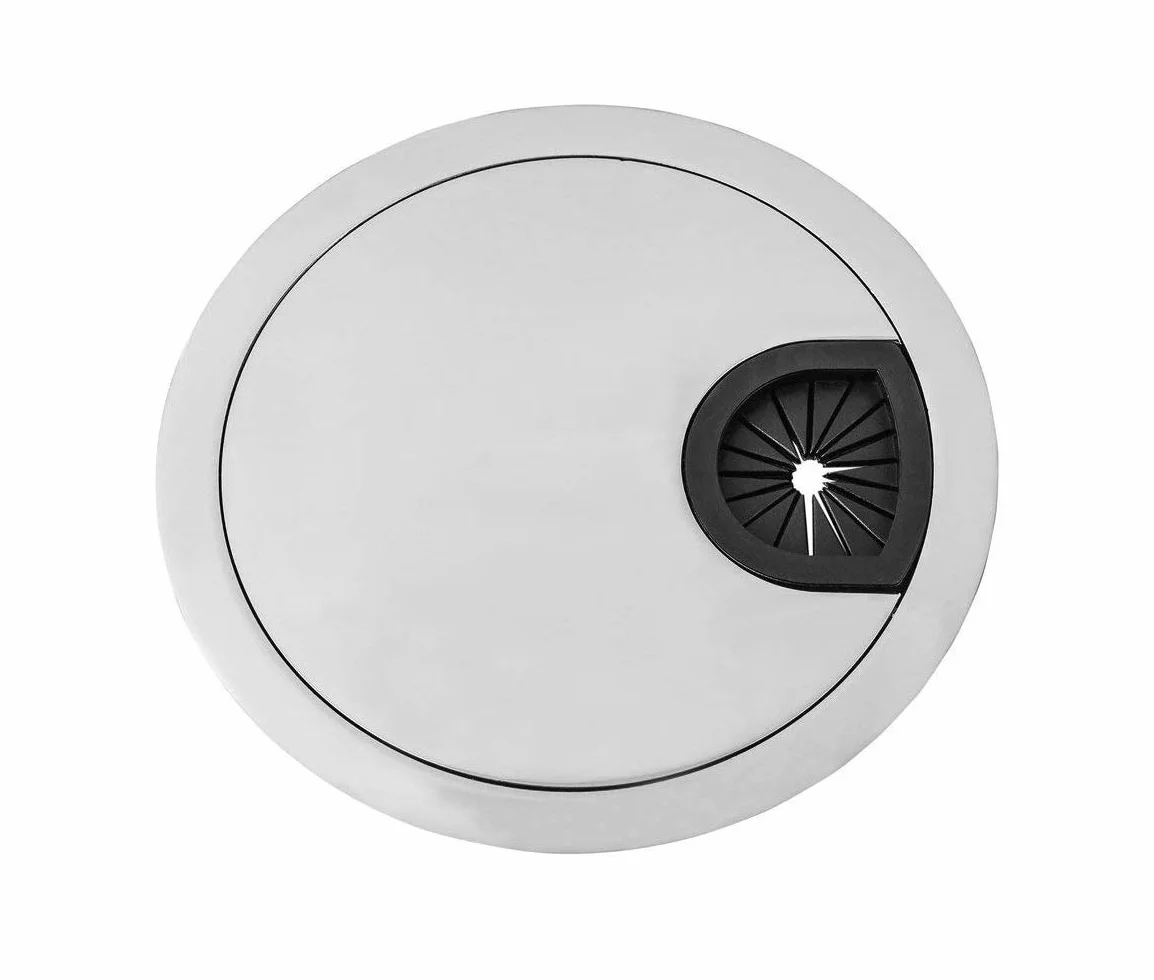 GedoTec Passe-câble Bureau Métal Acier inoxydable ø 50 mm