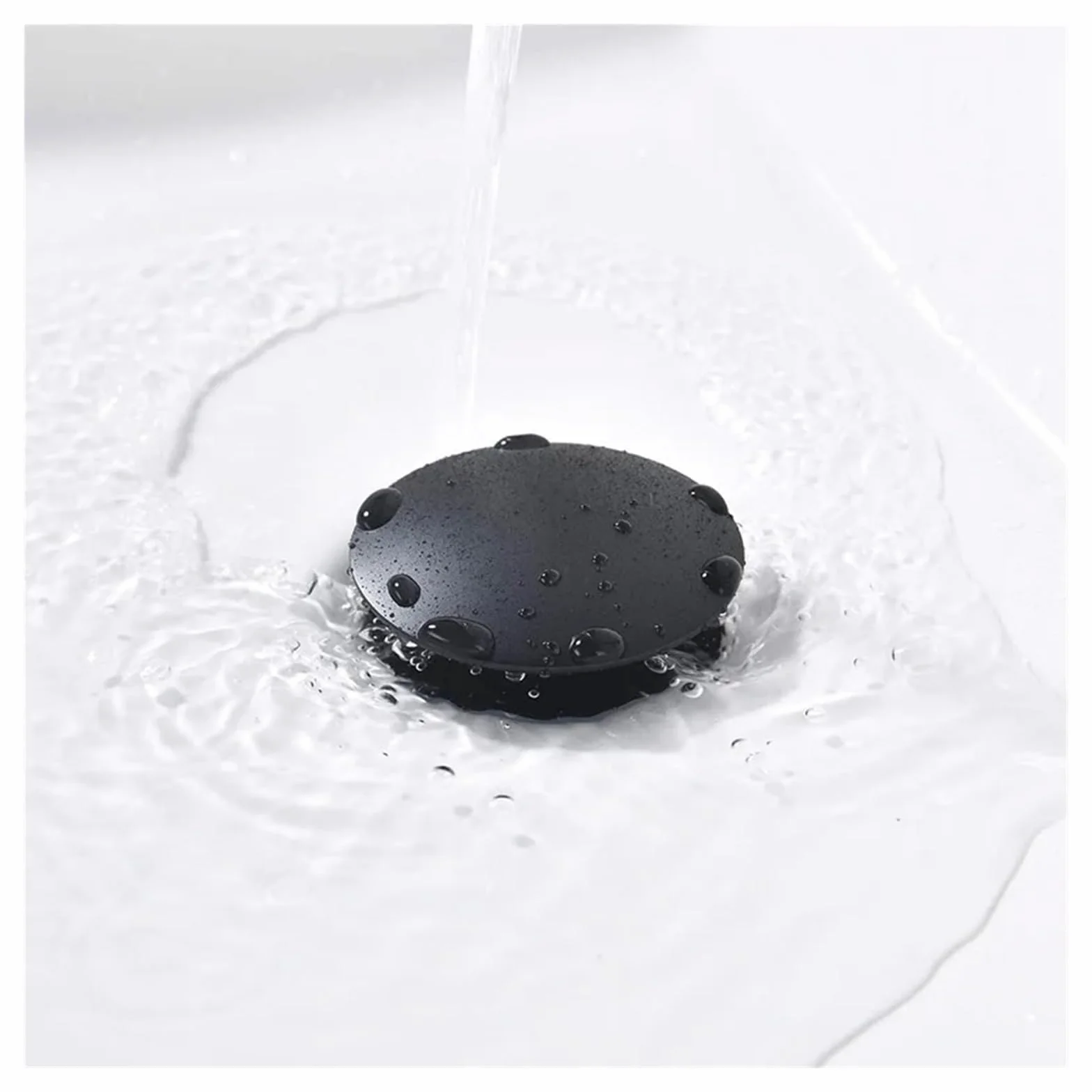 Bonde de Lavabo Bouchon de Vidange Pop-Up Or Brossé sans Trou